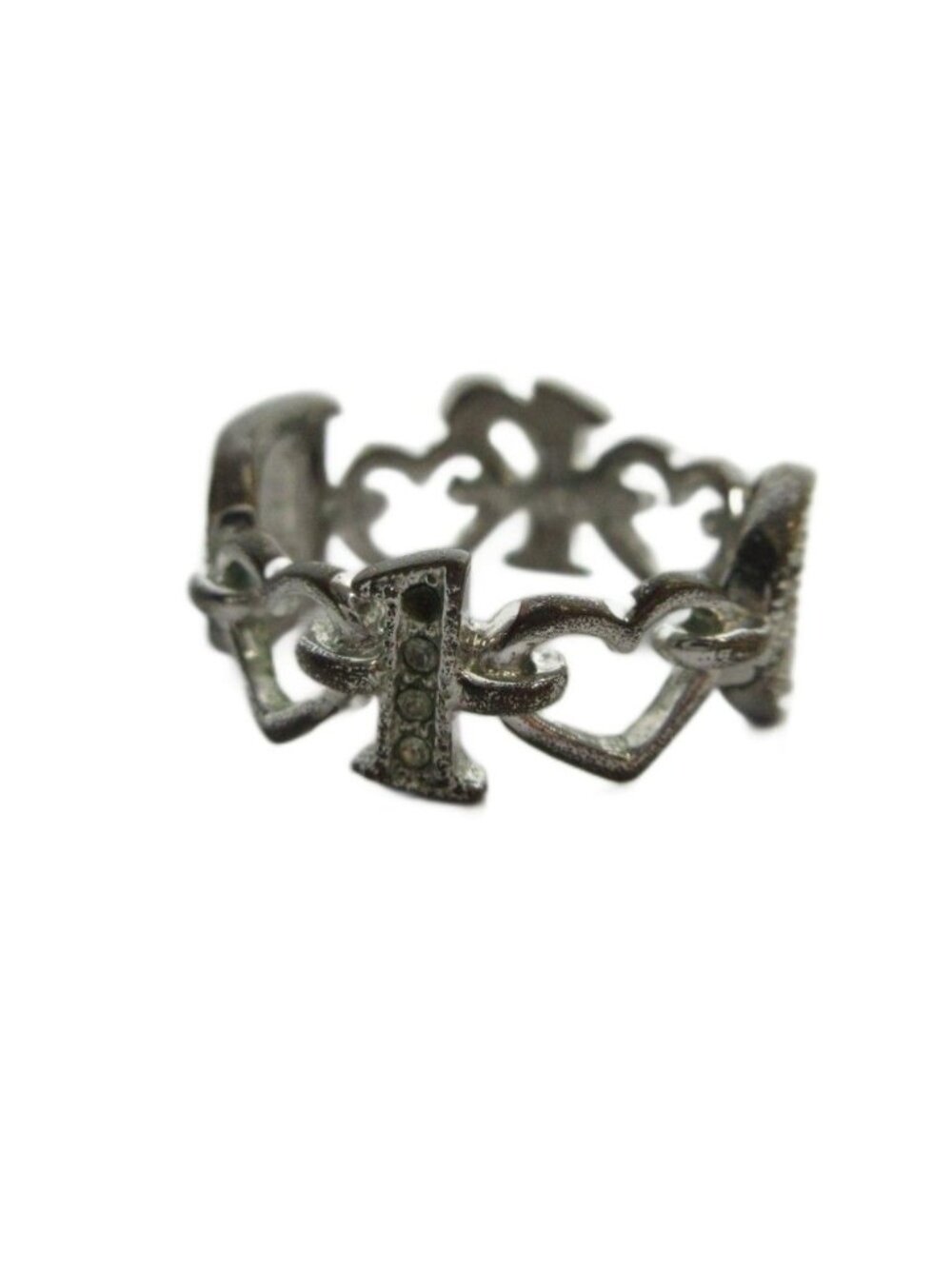 Dior Ring Logo Rhinestone Silver - Picture 4 of 8